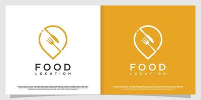 Food location logo with simple and creative element style Premium Vector part 2
