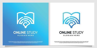 Study logo with book and signal concept Premium Vector part 1