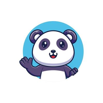 panda cartoon waving paw hand 20815624 Vector Art at Vecteezy