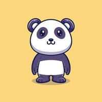 Cute panda standing cartoon vector icon illustration. animal nature icon concept isolated premium vector