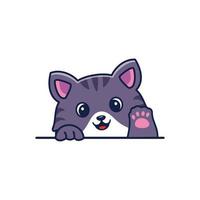 Cute Gray Cat Icon Design Graphic by denalliecreativestudio