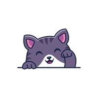 Cute gray cat cartoon vector illustration