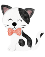 personaggio dei cartoni animati del gatto sveglio dell'acquerello png