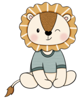 personnage de dessin animé mignon lion