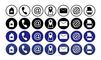 Contact icons, Information business communication symbols collection vector