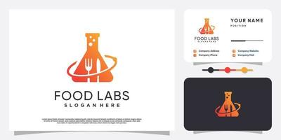 logotipo de laboratorios de alimentos con vector premium de concepto único