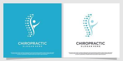 Chiropractic logo design with unique element style Premium Vector part 2