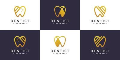 Dental logo collection with creative element style Premium Vector part 4