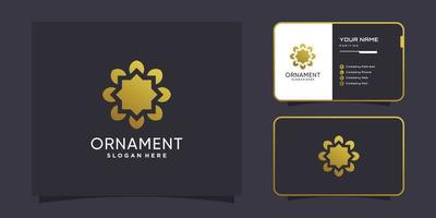 Ornament logo concept with golden creative style Premium Vector