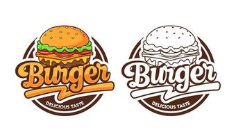 Burger logo design template collection vector