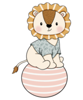 personagem de design de desenho animado de leão fofo