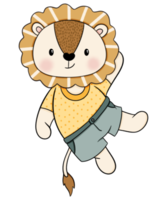 personnage de dessin animé mignon lion