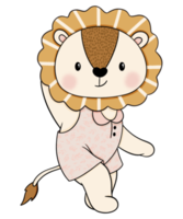 personagem de design de desenho animado de leão fofo