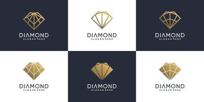 Diamond logo collection with modern creative concept Premium Vector