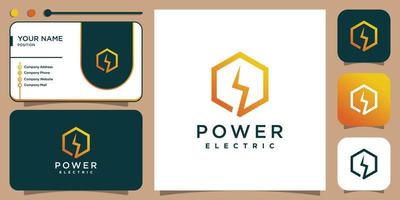 Electric logo with creative simple and minimalist concept Premium Vector