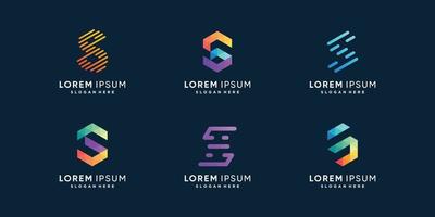 S logo collection with creative element concept Premium Vector