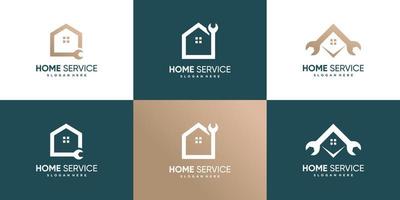 House service logo collection with creative unique element Premium Vector