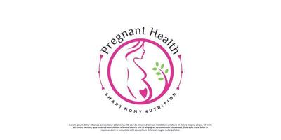 Pregnant logo concept with creative element style Premium Vector