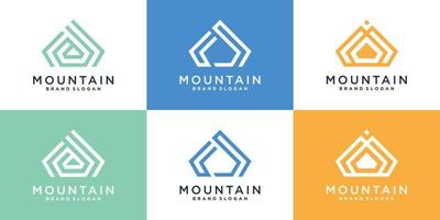 Mountain logo collection with modern simple and minimalist concept Premium Vector part 2