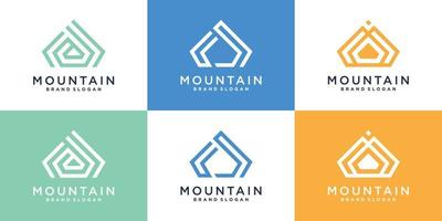 Mountain logo collection with modern simple and minimalist concept Premium Vector part 2