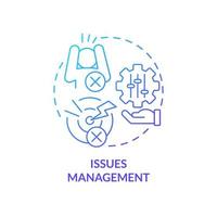 Issues management blue gradient concept icon. Solving health problem. Palliative care stage abstract idea thin line illustration. Isolated outline drawing vector