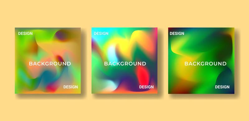 Set Of Colorful Abstract Background Template Design