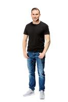 Casual man in a relaxed pose. Isolated on white. photo