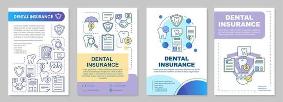 Dental insurance brochure template layout. Guaranteed savings. Flyer, booklet, leaflet print design with linear illustrations. Vector page layouts for magazines, annual reports, advertising posters