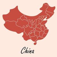 Doodle freehand drawing of China map. vector