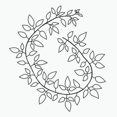 Simplicity ivy freehand drawing flat design.