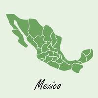 Doodle freehand drawing of Mexico map.