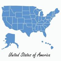 Doodle freehand drawing of USA map. vector