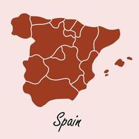 Doodle freehand drawing of Spain map. vector