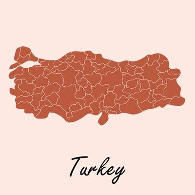 Doodle freehand drawing of Turkey map.