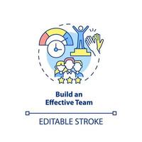 Build effective team concept icon. Way to increase business efficiency abstract idea thin line illustration. Isolated outline drawing. Editable stroke. vector