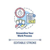 Streamline your work process concept icon. Way to increase business efficiency abstract idea thin line illustration. Isolated outline drawing. Editable stroke. vector