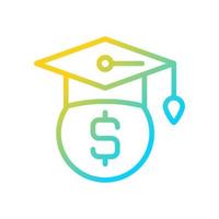 Scholarship gradient linear vector icon. Financial support for student. Bonus for outstanding academic result. Thin line color symbol. Modern style pictogram.