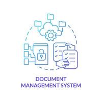 Document management system blue gradient concept icon. Sharing information. Tool for online workplace abstract idea thin line illustration. Isolated outline drawing. vector