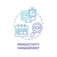 Productivity management blue gradient concept icon. Workflow control. Tool for online workplace abstract idea thin line illustration. Isolated outline drawing. vector