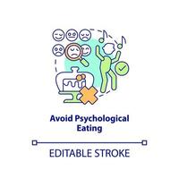 Avoid psychological eating concept icon. Maintaining weight after diet abstract idea thin line illustration. Isolated outline drawing. Editable stroke. vector