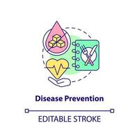 Disease prevention concept icon. Heart diseases prevent. Healthy diet advantages abstract idea thin line illustration. Isolated outline drawing. Editable stroke. vector