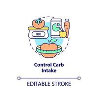 Control carb intake concept icon. Maintaining weight after long term diet abstract idea thin line illustration. Isolated outline drawing. Editable stroke. vector