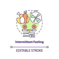 Intermittent fasting concept icon. Energy restriction. Trendy diets abstract idea thin line illustration. Isolated outline drawing. Editable stroke. vector