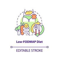 Low FODMAP diet concept icon. Carbohydrates restricted. Trendy diets abstract idea thin line illustration. Isolated outline drawing. Editable stroke. vector