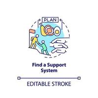 Find support system concept icon. Maintaining weight after long calorie diet abstract idea thin line illustration. Isolated outline drawing. Editable stroke. vector