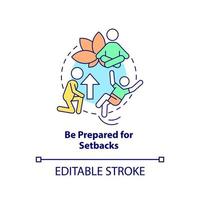 Be prepared for setbacks concept icon. Maintaining weight after low carb diet abstract idea thin line illustration. Isolated outline drawing. Editable stroke. vector