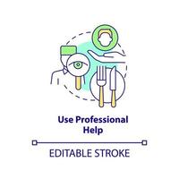 Use professional help concept icon. Nutritionist. Approaches to healthy diet abstract idea thin line illustration. Isolated outline drawing. Editable stroke. vector