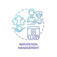 Reputation management blue gradient concept icon. Solution for business companies. PR service abstract idea thin line illustration. Isolated outline drawing. vector