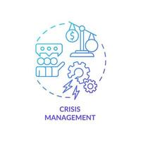 Crisis management blue gradient concept icon. Communication plan. PR service for business abstract idea thin line illustration. Isolated outline drawing. vector