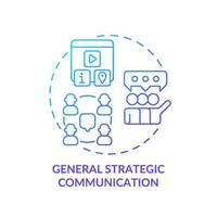 General strategic communication blue gradient concept icon. Several tactics. Types of PR firms abstract idea thin line illustration. Isolated outline drawing. vector